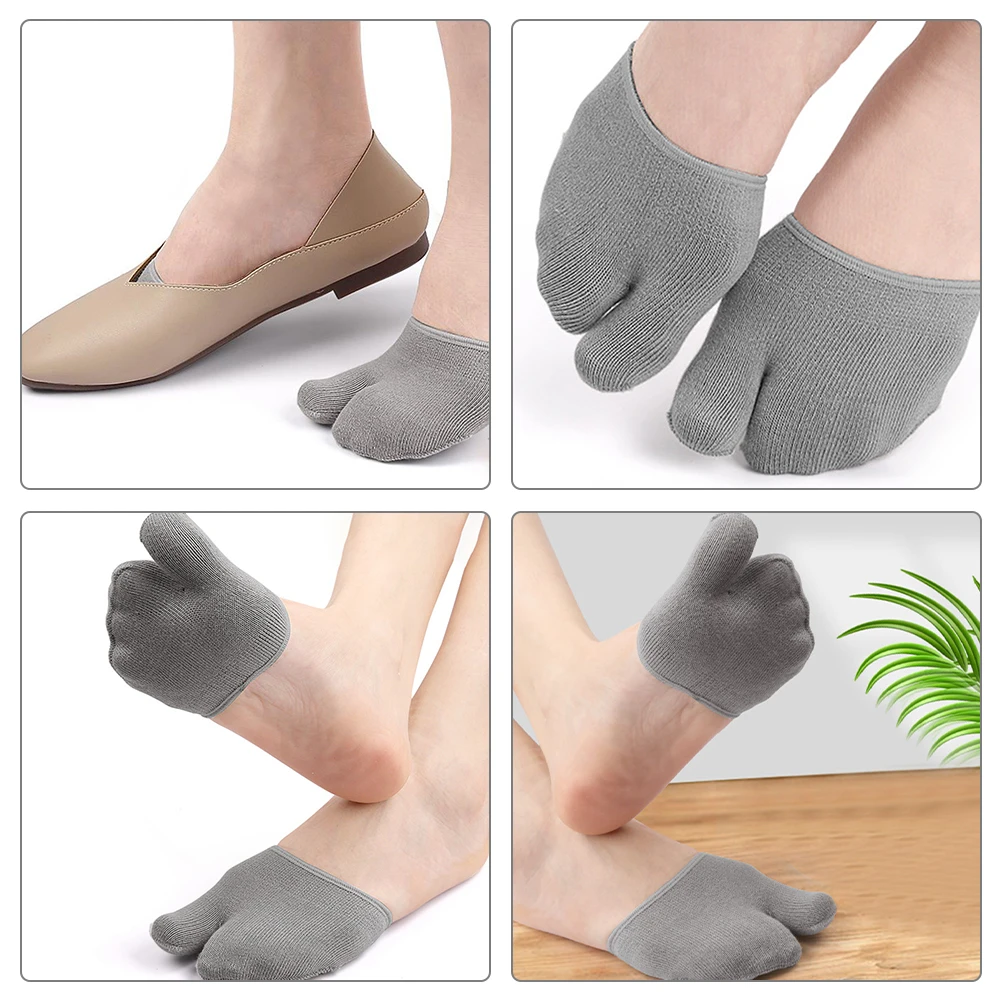 

6pcs 3 Pairs Half Toe Socks Beige Gray Black Invisible Forefoot Non Skid Supple Palm Women Supplies Heels