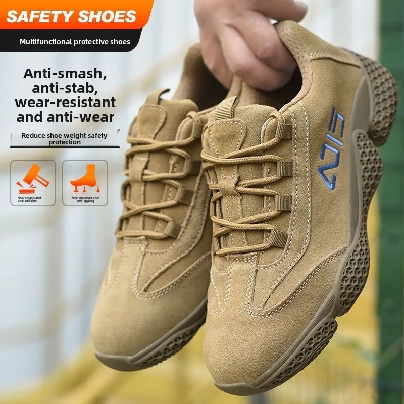 Sapatos de segurança masculinos fivela rotativa botas de trabalho segurança dedo do pé de aço respirável sapatos de segurança antiderrapante calçado de trabalho à prova de punctura