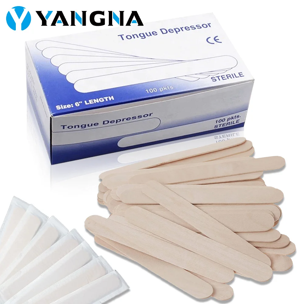 

50/100/200/300/500pcs Disposable Wooden Tongue Depressor Body Waxing Tools Body Hair Removal Sticks Individually Packing Supply