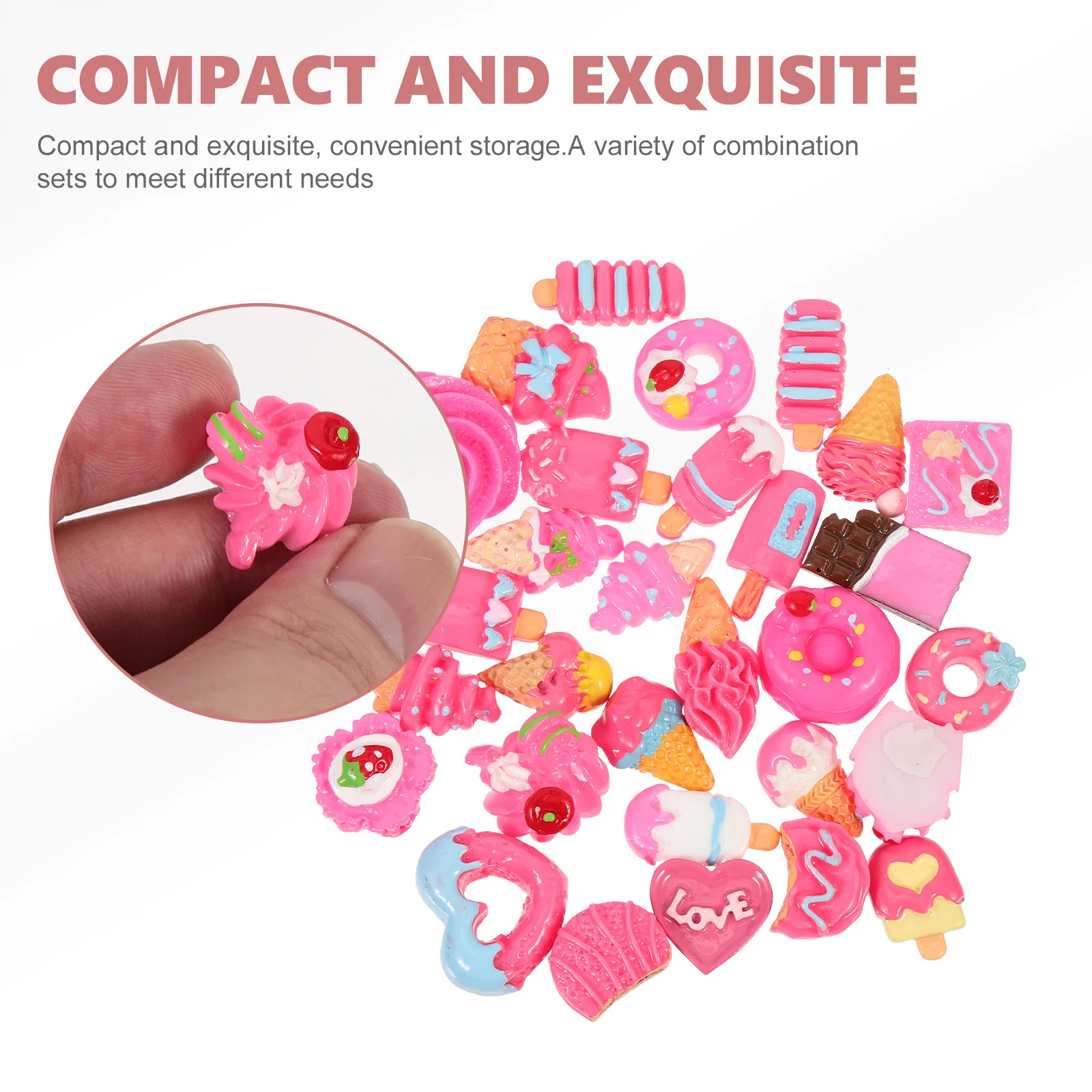 30pcs Simulation Food Adornment Mini Diy Phone Case Charm Decor Resin Craft For Kawaii Nail Charms Micro Landscape Ornament