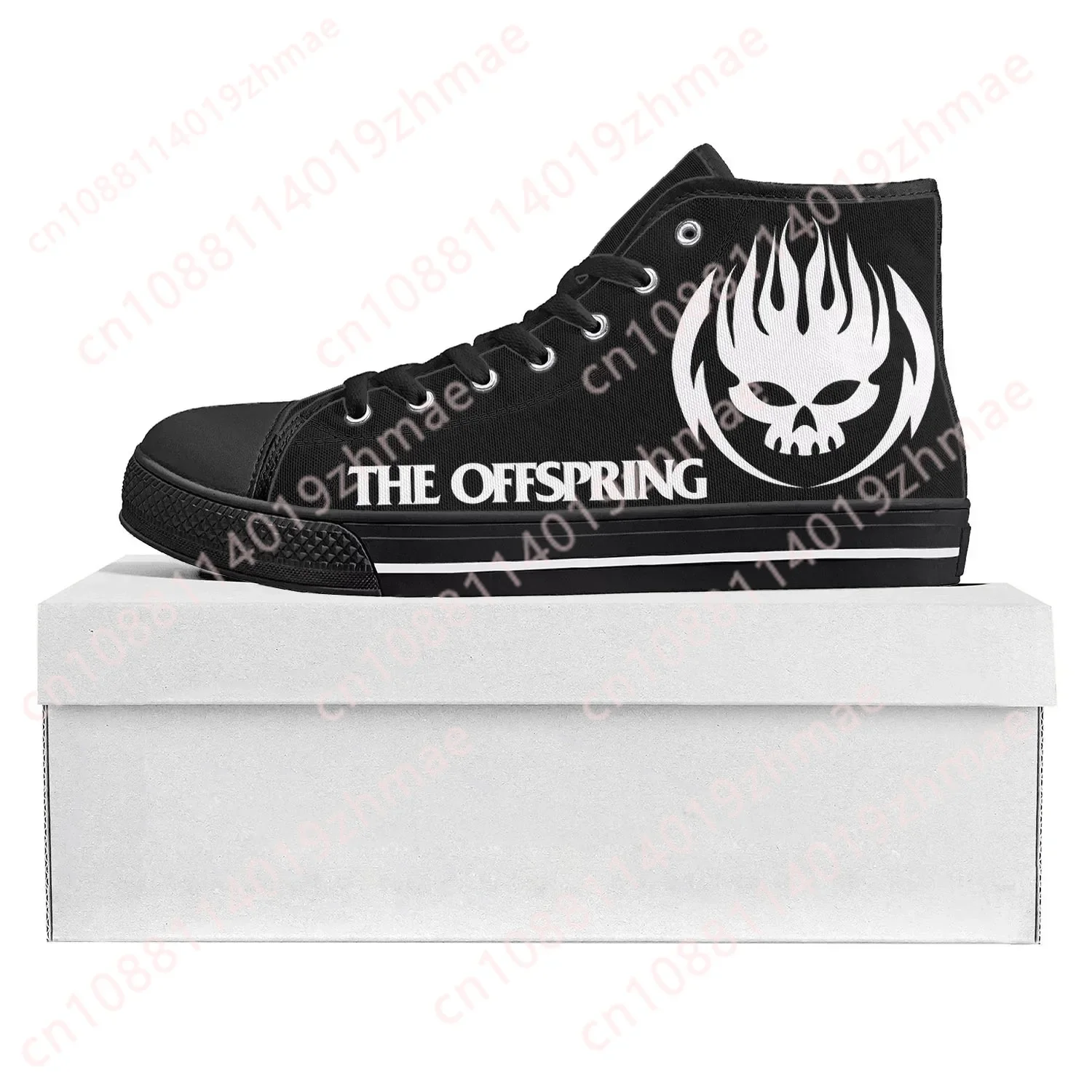 

Кроссовки The Offspring Rock Band High Top высокого качества, мужские, женские, подростковые, из канваса, повседневные, для пар, черные, на заказ