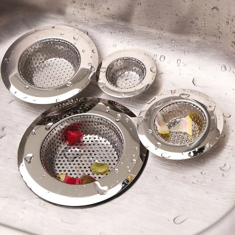 Stainless Steel Kitchen Sink Filter Core Anti-Clog Sink Drain Strainer Basin Sewer Mesh Screen Drainage Filter Kitchen Sink Floo