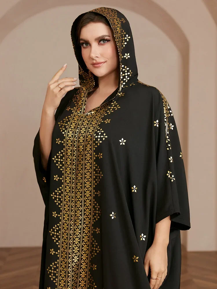 

Eid Djellaba Hooded Abayas Women Muslim Maxi Dress Ramadan Islam Jalabiya Marocain Kaftan Dubai Turkey Robe Djellaba Turkey Gown