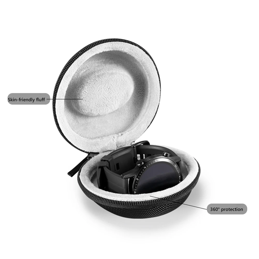 Watch Storage Carrying Box EVA Plush Zipper Smart Bracelet Protective Cover Case Shockproof Anti-fall for Watch Series 7