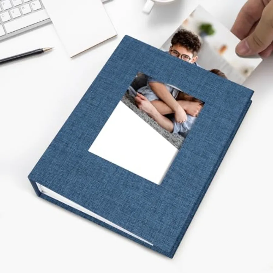 Small Photo Album 4x6 Slip-in Picture Album 50 Pages Holds, Portable Photo Book 4x6 for Wedding Family Baby Travel
