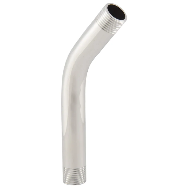 A23E-G1/2 Inch 15Cm Wall Mounted Stainless Steel Shower Head Extension Angled Shower Arm Extra Pipe