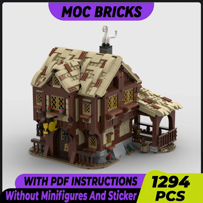 

Medieval Street View Model Moc Building Bricks Village Tavern Technology Modular Blocks Gifts Christmas Toys DIY Sets Assembly