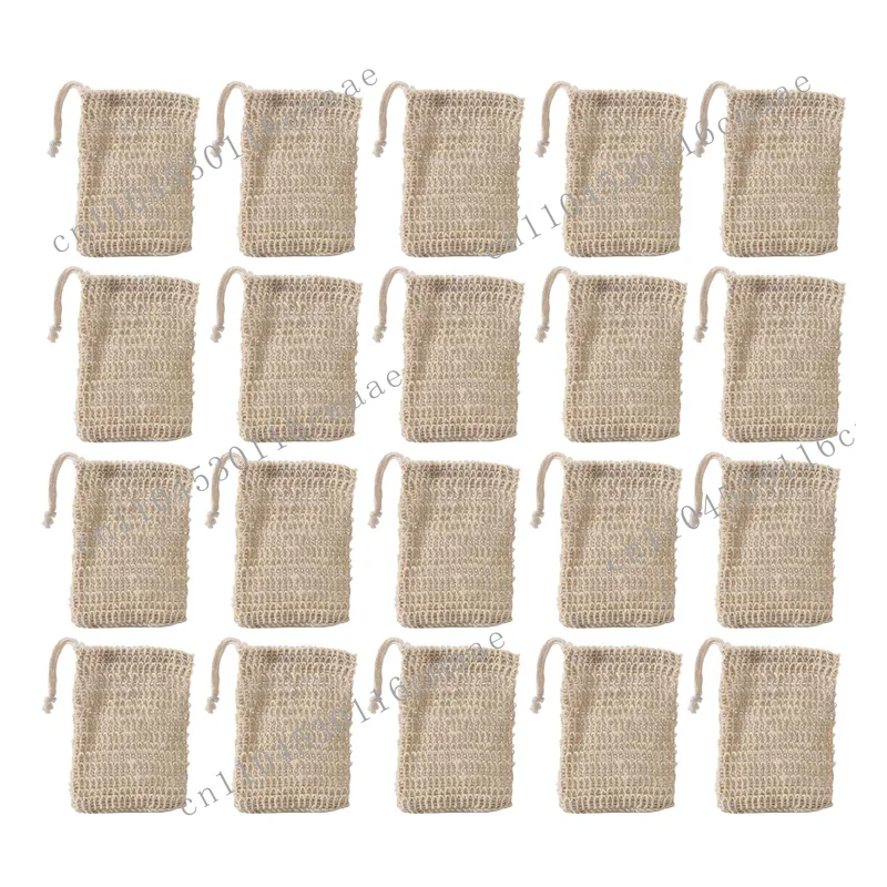 NEW A44I-50Pcs Shower Bath Sisal Soap Bag Natural Sisal Soap Bag Exfoliating Soap Saver Pouch Holder