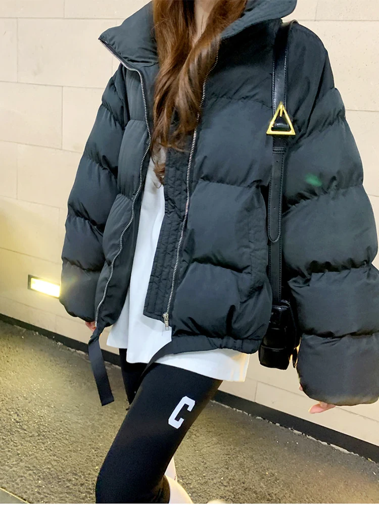 

Пышная хлопковая верхняя одежда Jaet с хлопковым сэндвичем Thiened Warm или Bread Sle Faionable Свободное зимнее пальто