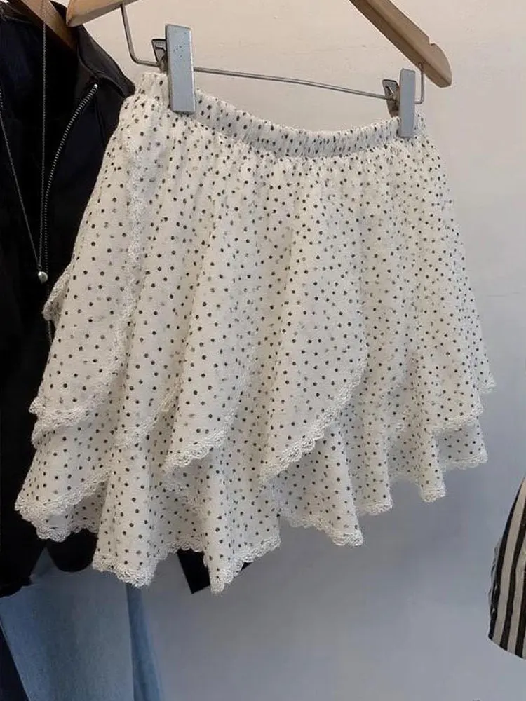 

Faionable Slimming Polka Dot ter Ne Dr Women's plus Size Spring Summer Sweet Sle Regular Sve Length