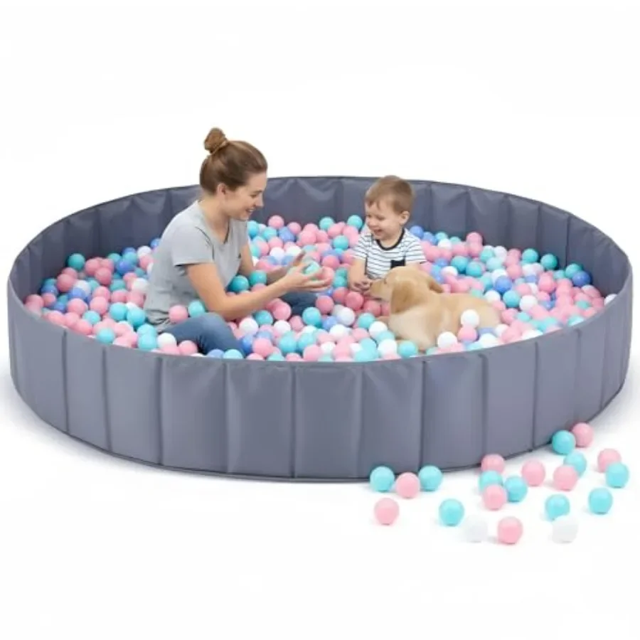

72"x 12" Extra Large Baby Ball Pool, Jumbo Ball Toddlers Game Activity Pit, Hold Over 2000 Balls, Round Folding Portable Play P