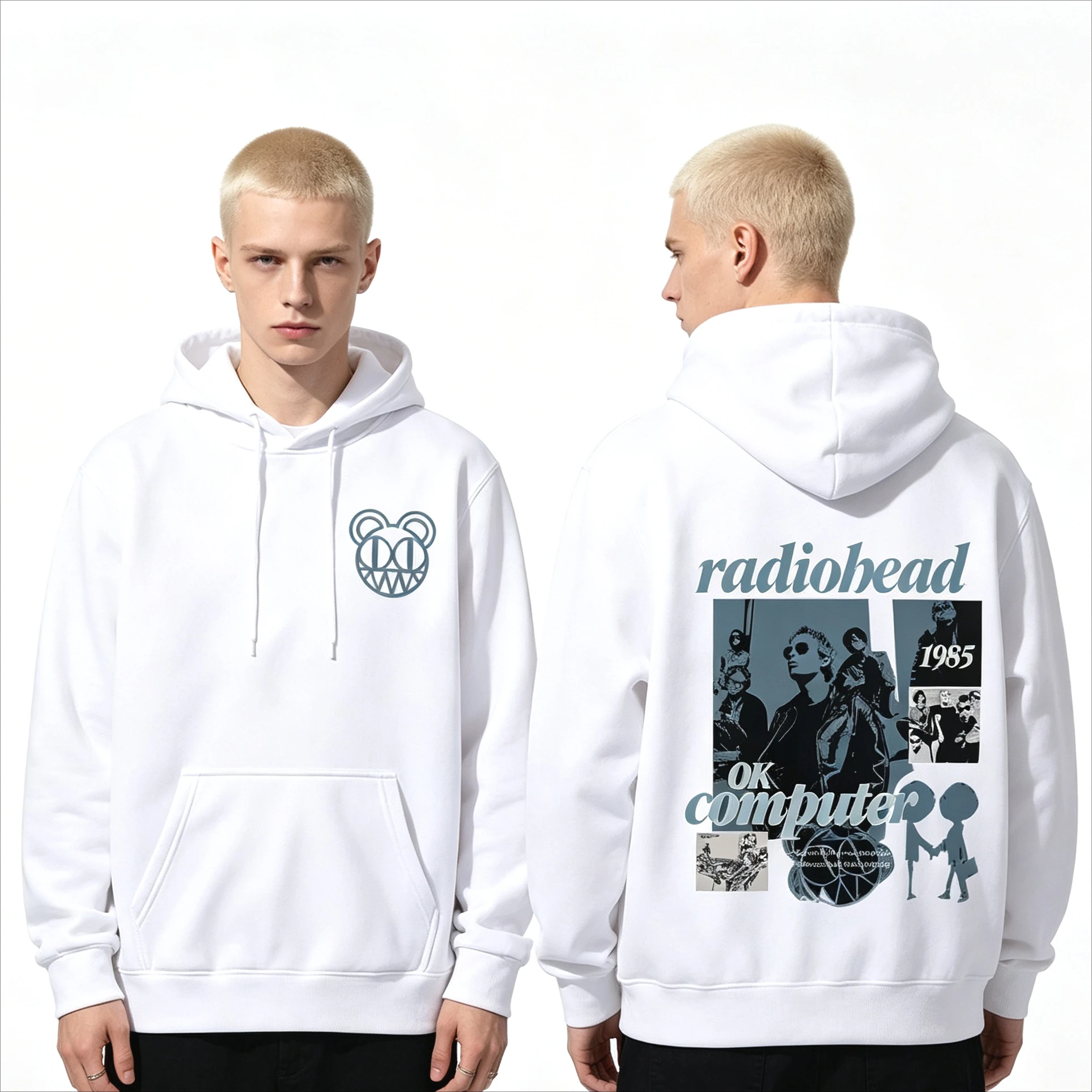 Hot Sale Rock Band Radiohead OK Computer Graphic Hoodie Men Women Hip Hop Oversized Sweatshirt Harajuku Soft Cotton Sweatshirt