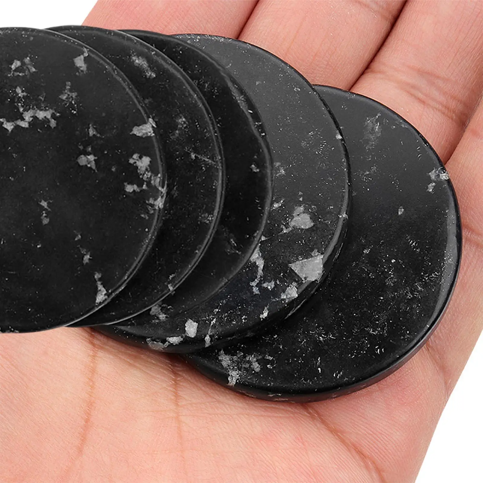 Jade Stone Eyelash Glue Holder Pad Black Mini Pallet Reusable Lash Base Cosmetic Tool for Eyelash Kits