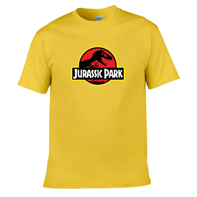 2024 Jurassic Park T Shirt Men 100% Cotton Printed T-Shirts Casual Funny Tops Jurassic World Tees Short Sleeve Cool T-shirt