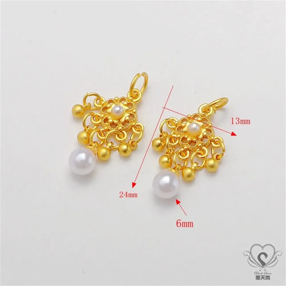 

18-каратная немая золотая сумка, золотой цвет, циркон, бабочка, ведро, бутон, серьги, ювелирные изделия ручной работы, серьги с кисточкой, подвеска-подвеска