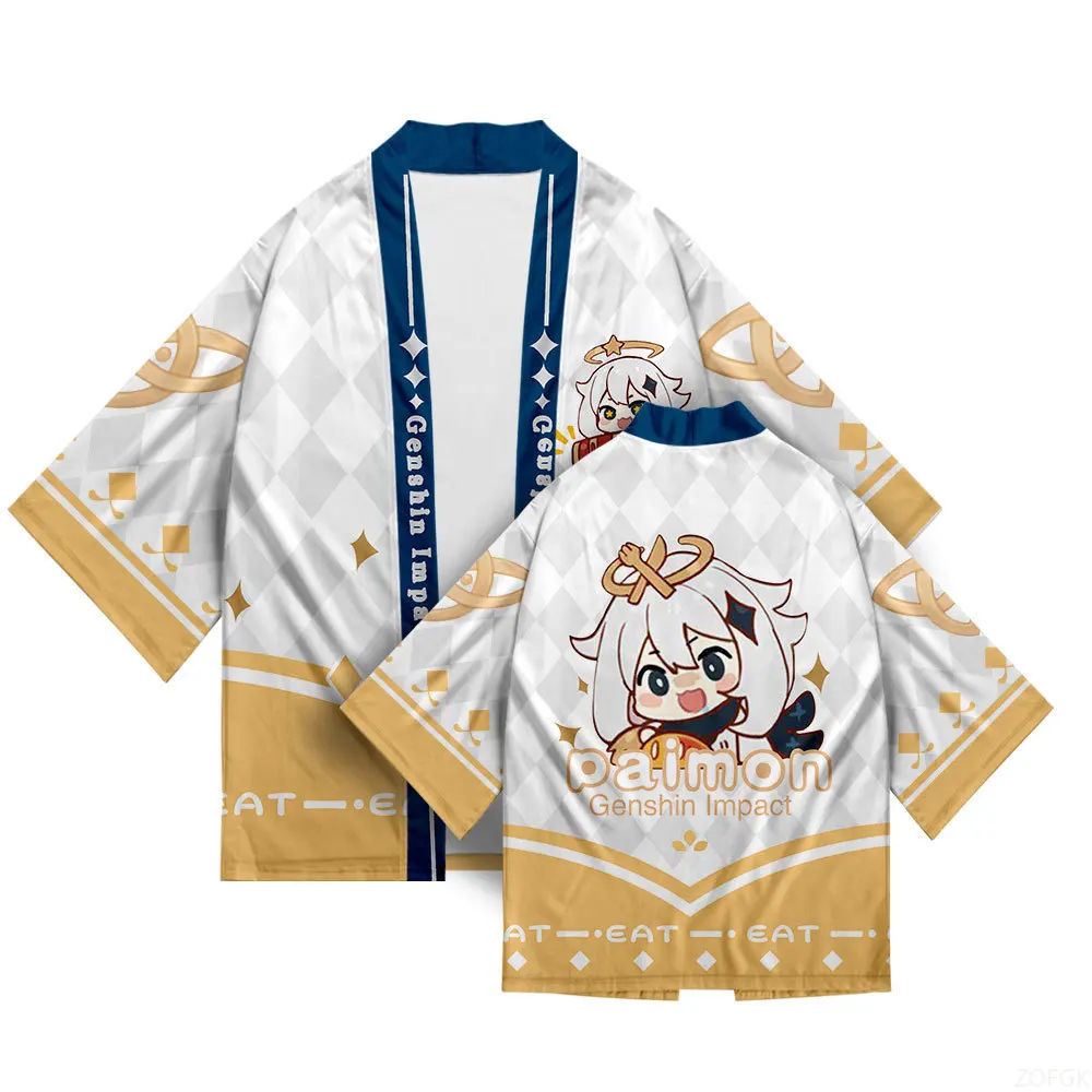 3D Printed Kimono Role-playing Qingkeli Divine Feather Peripheral Summer Kimono Cardigan Half Sleeved Top