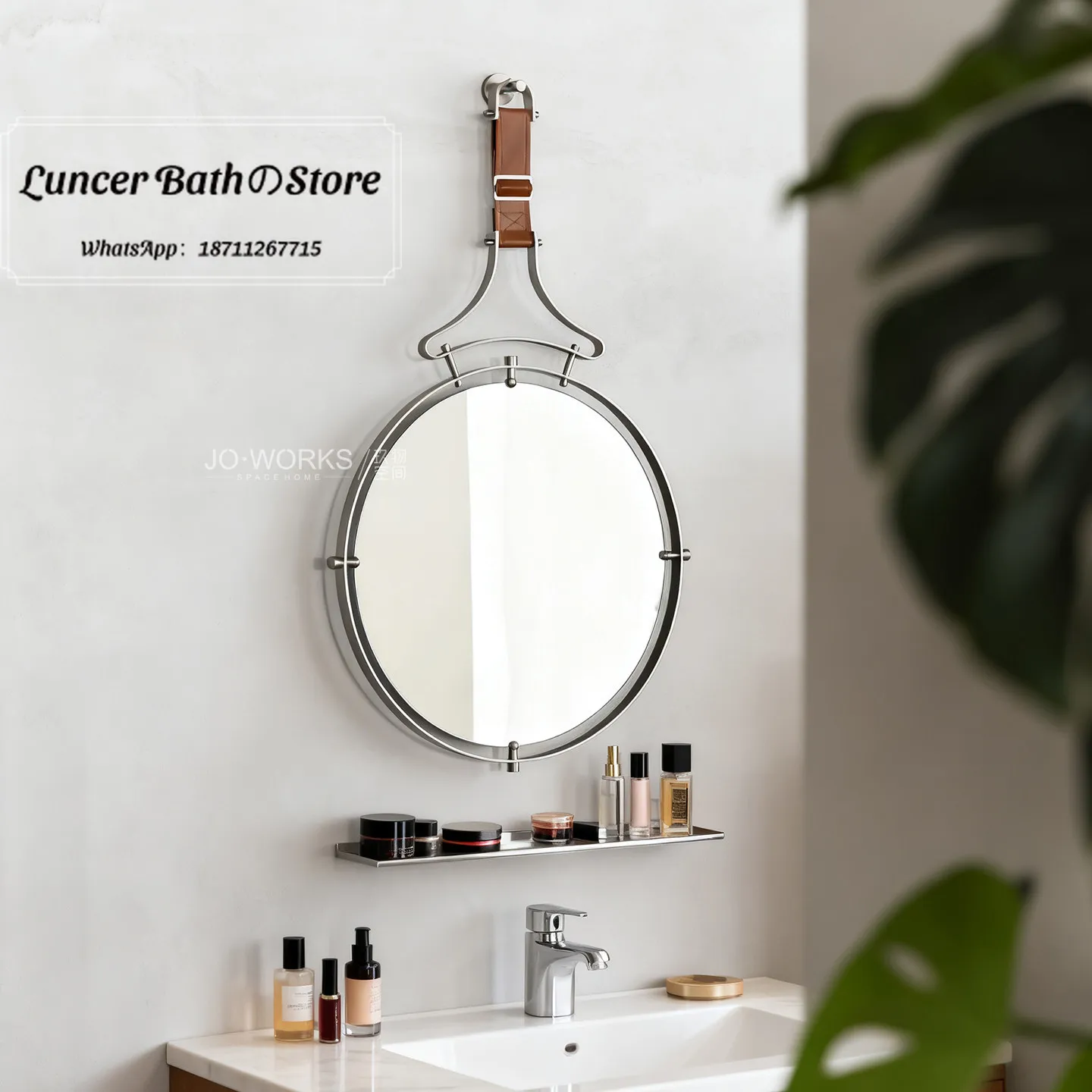 American Makeup Mirror, High Definition Solid Copper Wall Mounted Mirror for Bathroom, Vanity Dressing Mirror