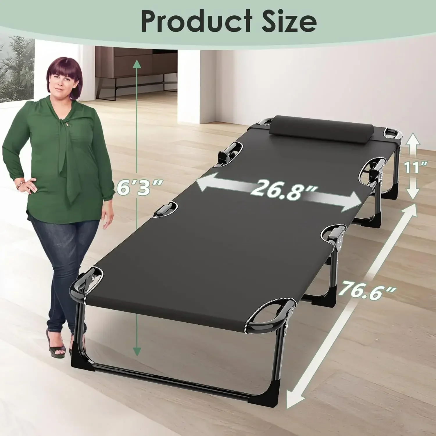 في الهواء الطلق المعادن التخييم المهد المحمولة المحمولة كرسي صالة كراسي مخيم سرير خيمة قابلة للطي السرير الشاطئ نزهة المشي لمسافات طويلة النوم المهد #6