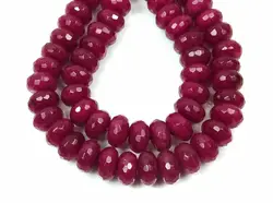 Natural 5*8MM Red Ruby Jade Abacus Faceted Gemstone Loose Beads 15
