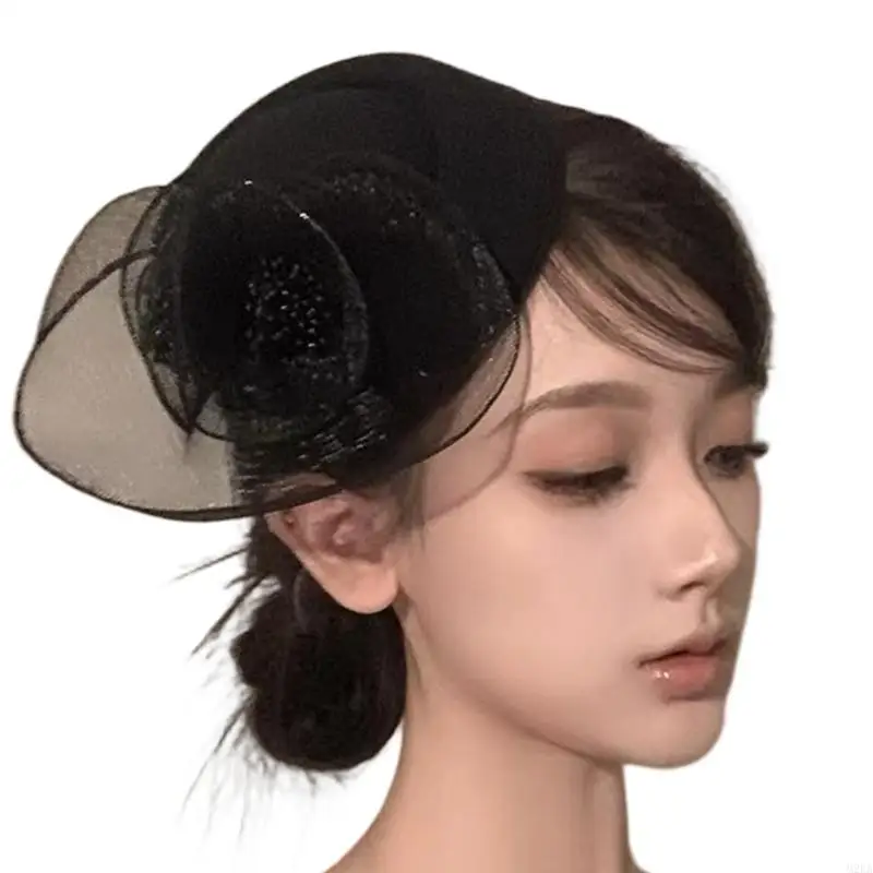2026 New Luxurious Tulle Flower Hair Clip Hat for Women Daily and Formal Occasion Comfortable Styling Fascinator for Cocktails
