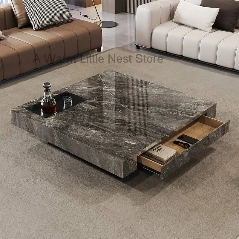 

Space Designer Coffee Simple Unique Table Aesthetic Saving Drawers Coffee Table Center Nordic Mesa Auxiliar Salon Furniture