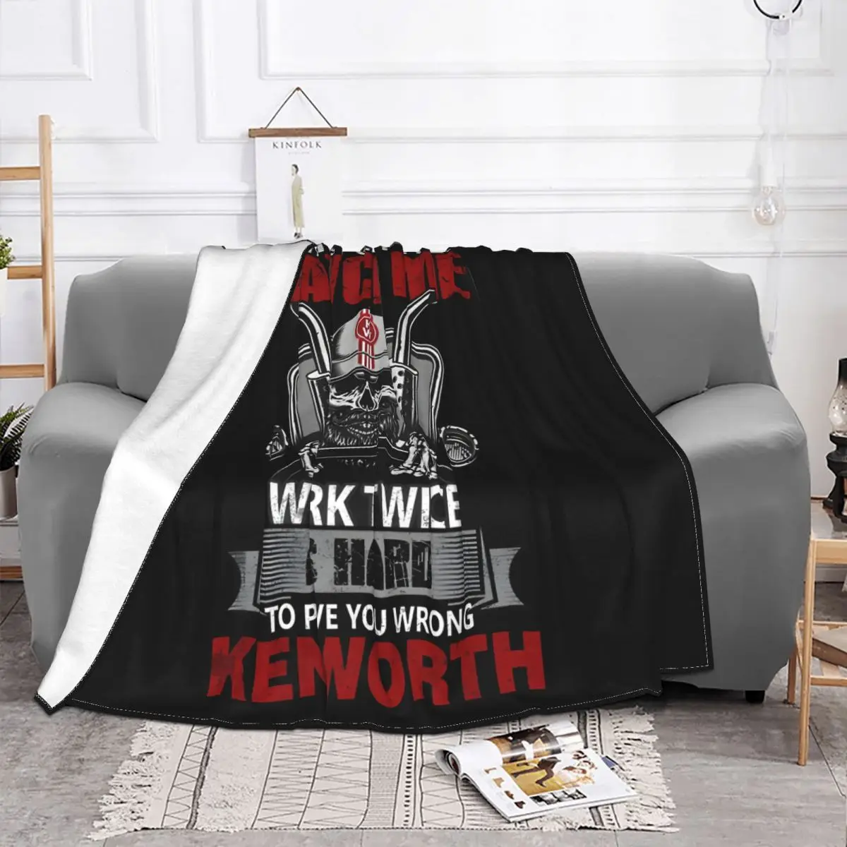 Famous Truck Brand Blanket Kenworth Velvet Autumn/Winter Breathable Thin Throw Blankets For Car Plush Thin Quilt