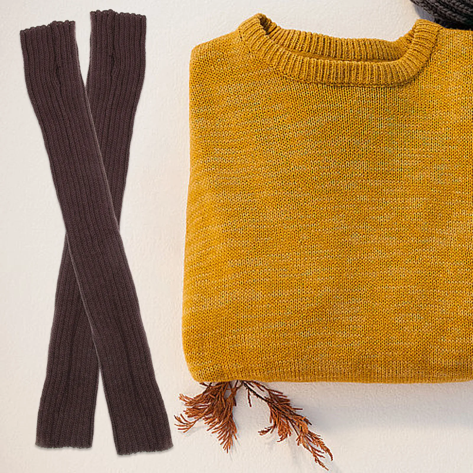 

1Pair Thermal Forearm Guards Long Sleeve Covers Windproof Winter Arm Protectors for Golfing Boating Gardening Basketball Khaki