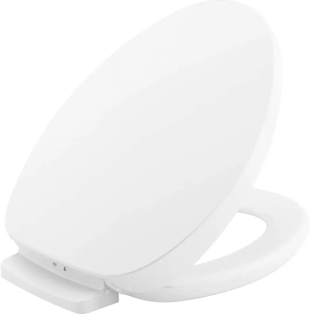 PureWarmth Heated Quiet-Close Elongated Toilet Seat, Soft Close Toilet Seat for Standard Toilets, Slow Close, White