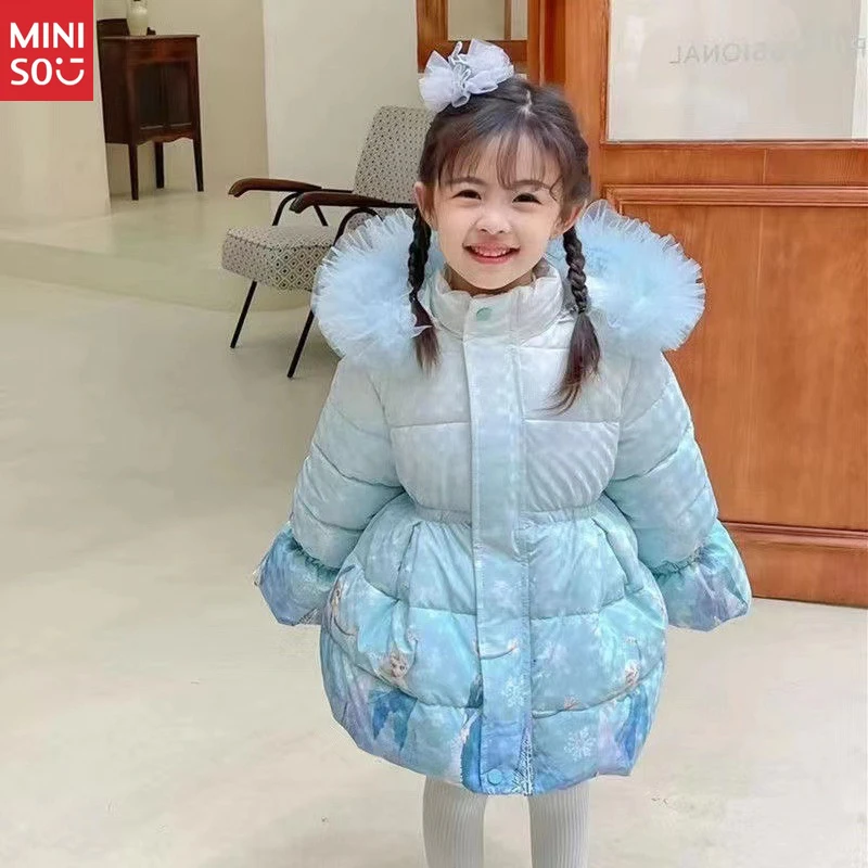

Disney Girls' Long Puffer Coat | Winter Washable Thickened Jacket, Warm & Stylish