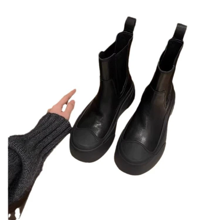 New Thicken Winter Knight Boots Women Knee High Long Square Heel Boots Retro Thick Motorcycle Boots Black  Botas Mujer