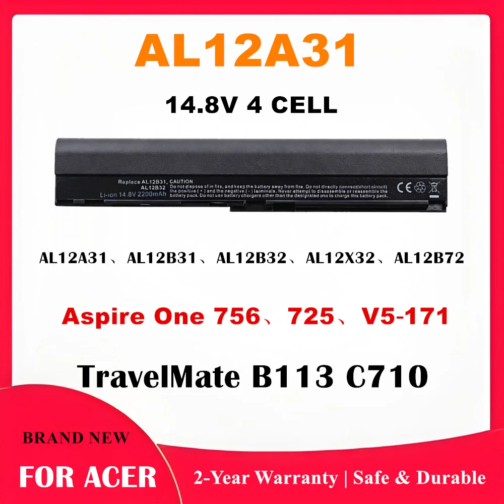 Laptop Battery For Acer Aspire One  725 756 V5‑171 V5‑131