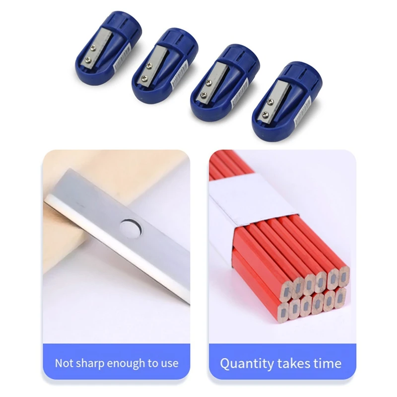 8PCS CarpenterดินสอSharpenerคู่มือดินสอSharpenerสําหรับแบนช่างไม้ดินสอ,แบบพกพาดินสอSharpeningเครื่องมือ