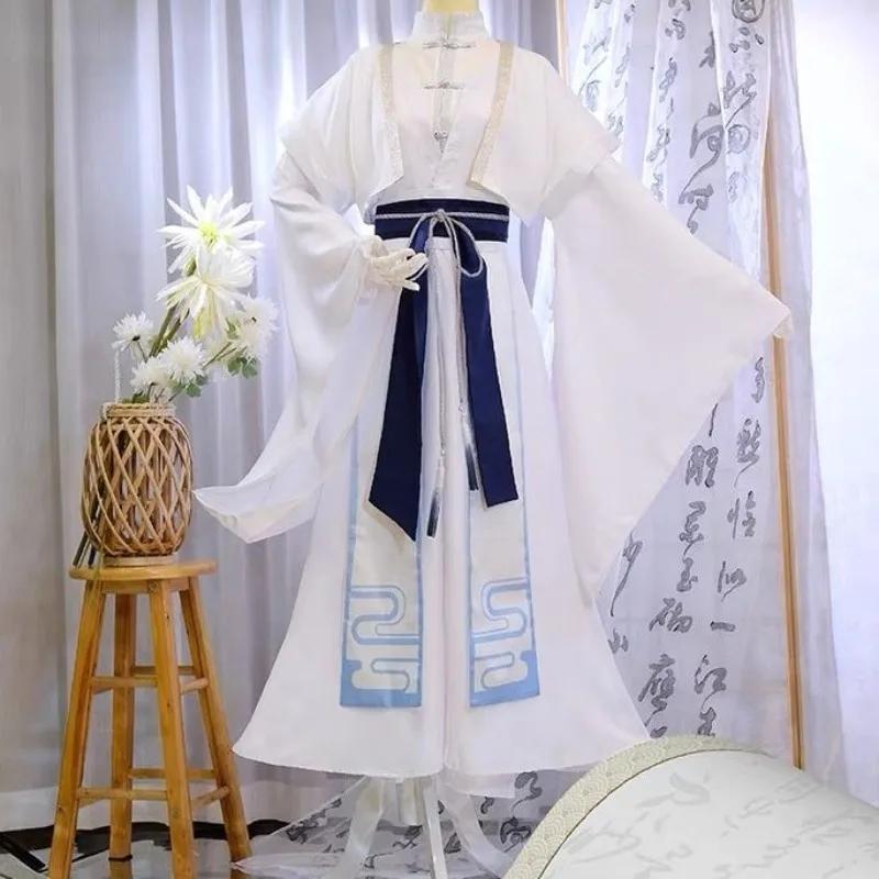 

Anime Dazai Osamu Cosplay Costume Bungo Chinese Style Clothes Hanfu Stray Dogs White Ancient Clothes Full Set for Men