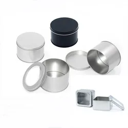 3PCS Clear Window Top Metal Storage Box Empty Jewelry Ring Tin Box Small Round DIY Mousse Cake Dessert Baked Packaging Box