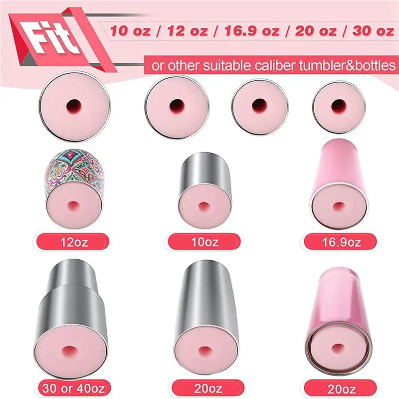 [Superx&KND]4 Sizes 24 Pieces Cup Turner Foam Tumbler Inserts For 1/2 Inch PVC Pipe Tumbler Inserts For 10 Oz To 40Oz All Tumble