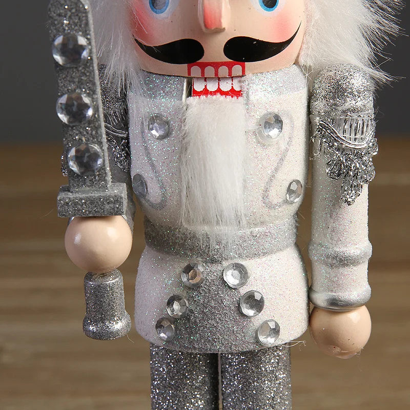 24CM Silver Christmas Nutcracker Puppet Combination Children Christmas Toys Gift Action & Toy HT129