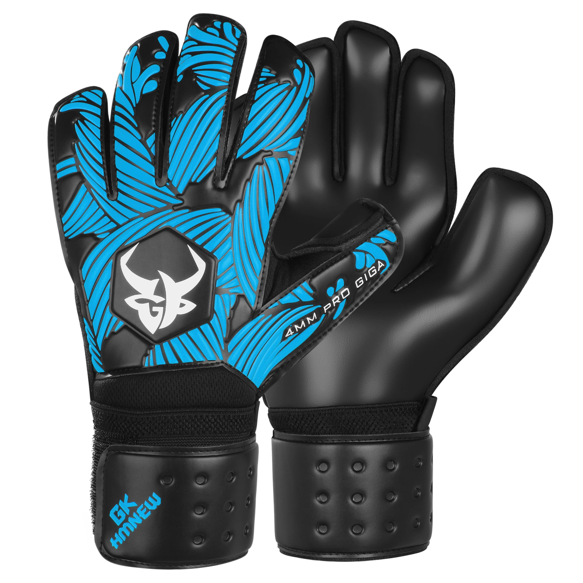 Goalie Goalkeeper Gloves Strong Grip Soccer Gloves with Finger Protect & 4+3MM Latex for Kids Youth and Adult