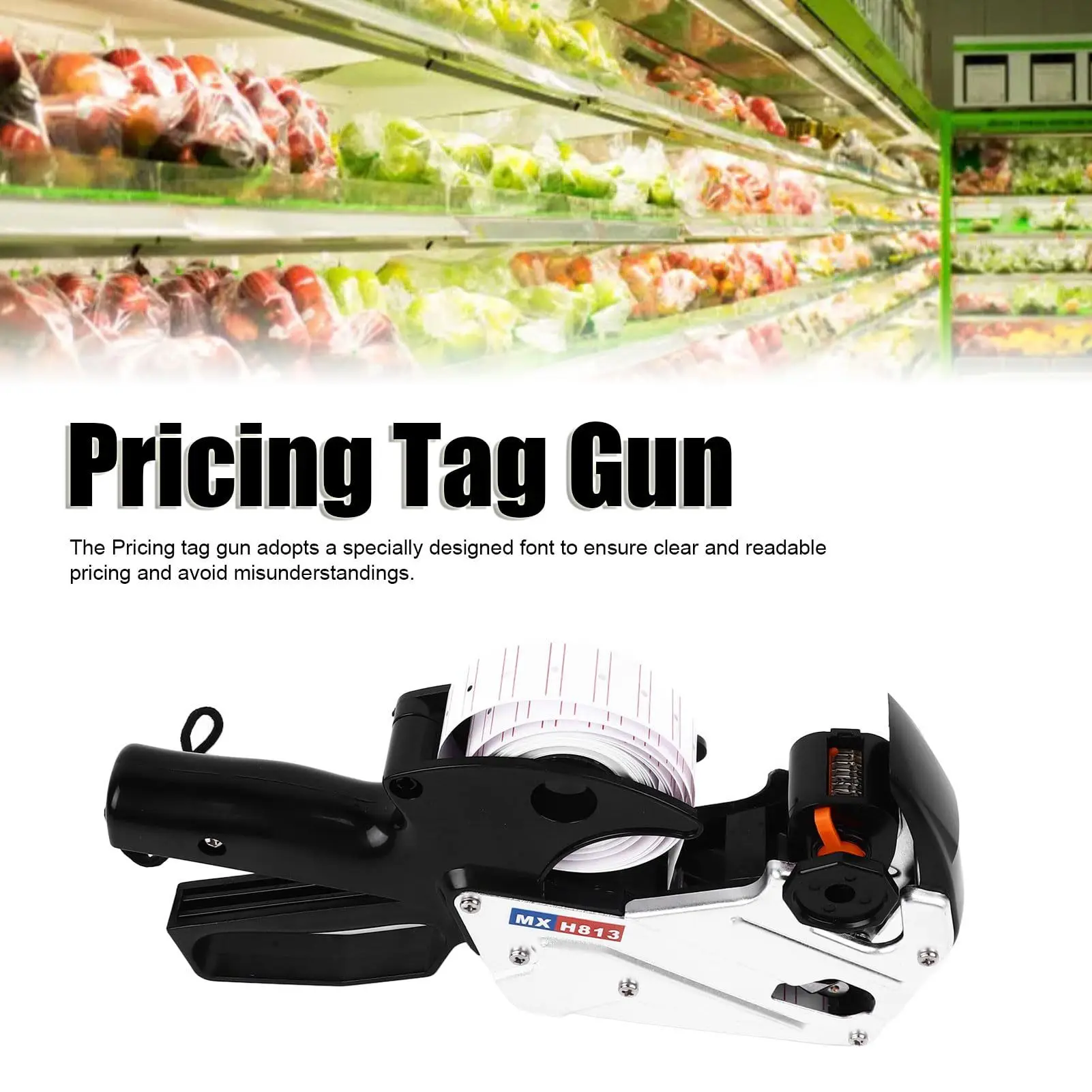 One Line 8 Bits MX-H813 Metal Labeling Machine Aluminum Shell Handheld Tagging Gun with Ink
