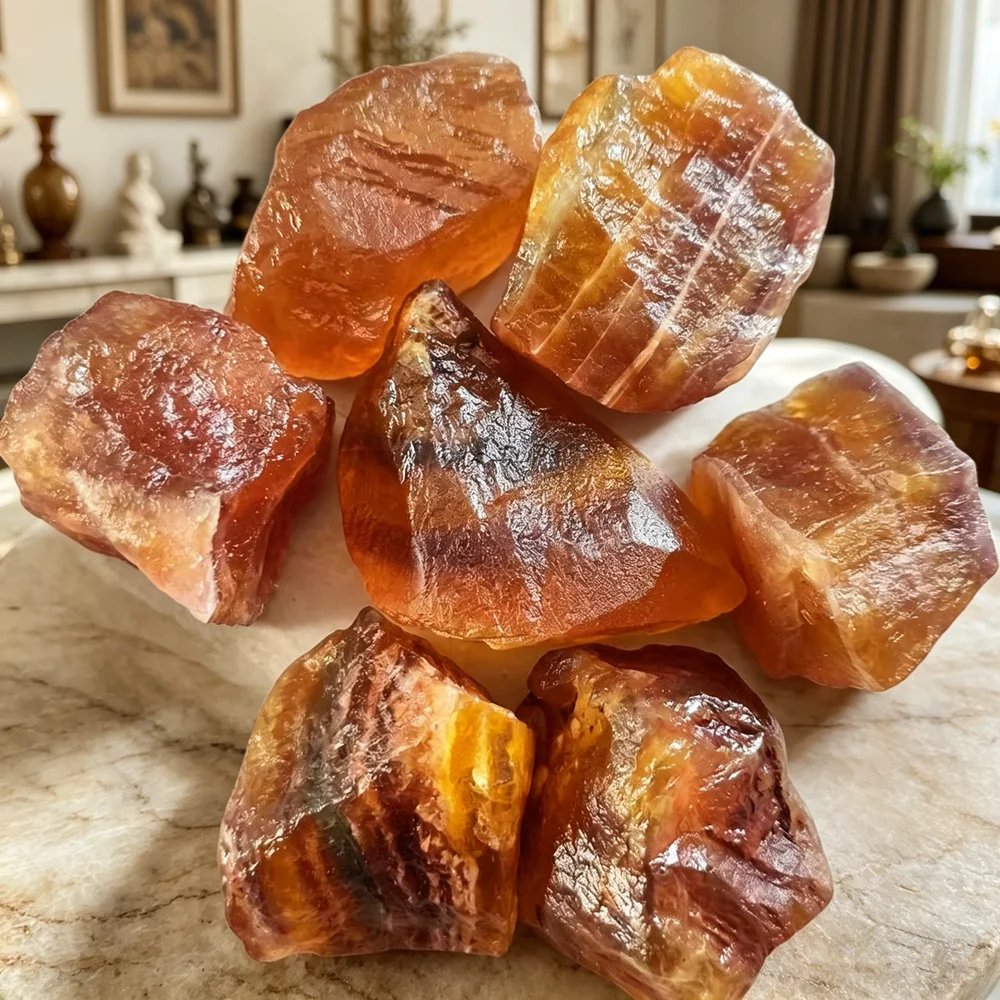 Natural Yellow Fluorite Crystal Diffuser Stone Raw Stone Mineral Specimen DIY Ornament Decor Craft Stone Home Decoration Gift