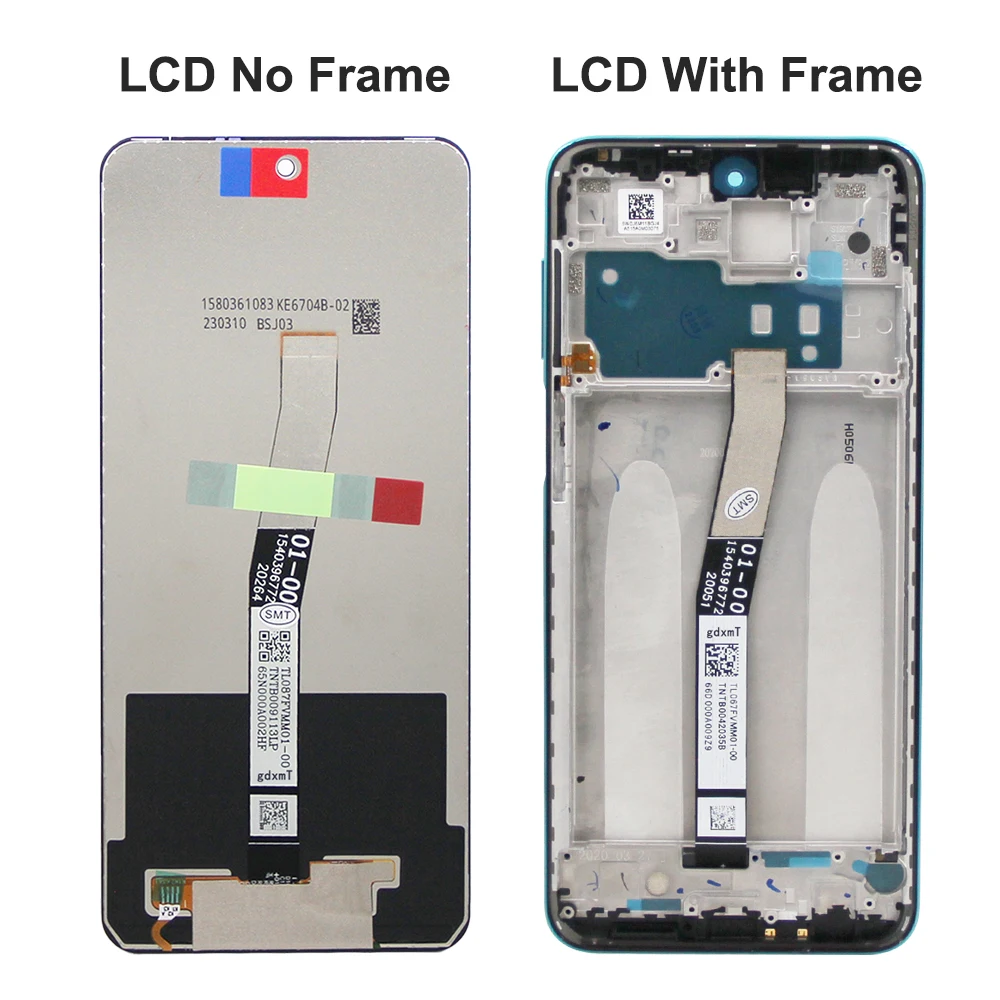 6.67\'\' LCD With Frame For Xiaomi Redmi Note 9S LCD Display Screen Digitizer For Redmi Note 9 PRO LCD Screen 10-Touch