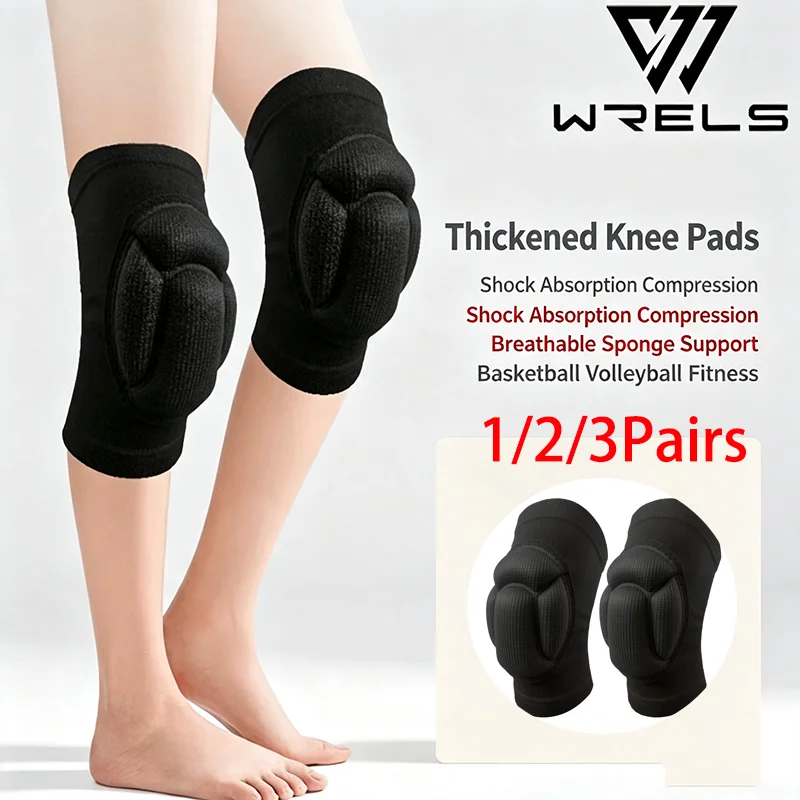 Volleyball Knee Pad - 1/2/3 Paar Verdickte Knieschoner Stoßdämpfende Kompressions-Kniebandagen
