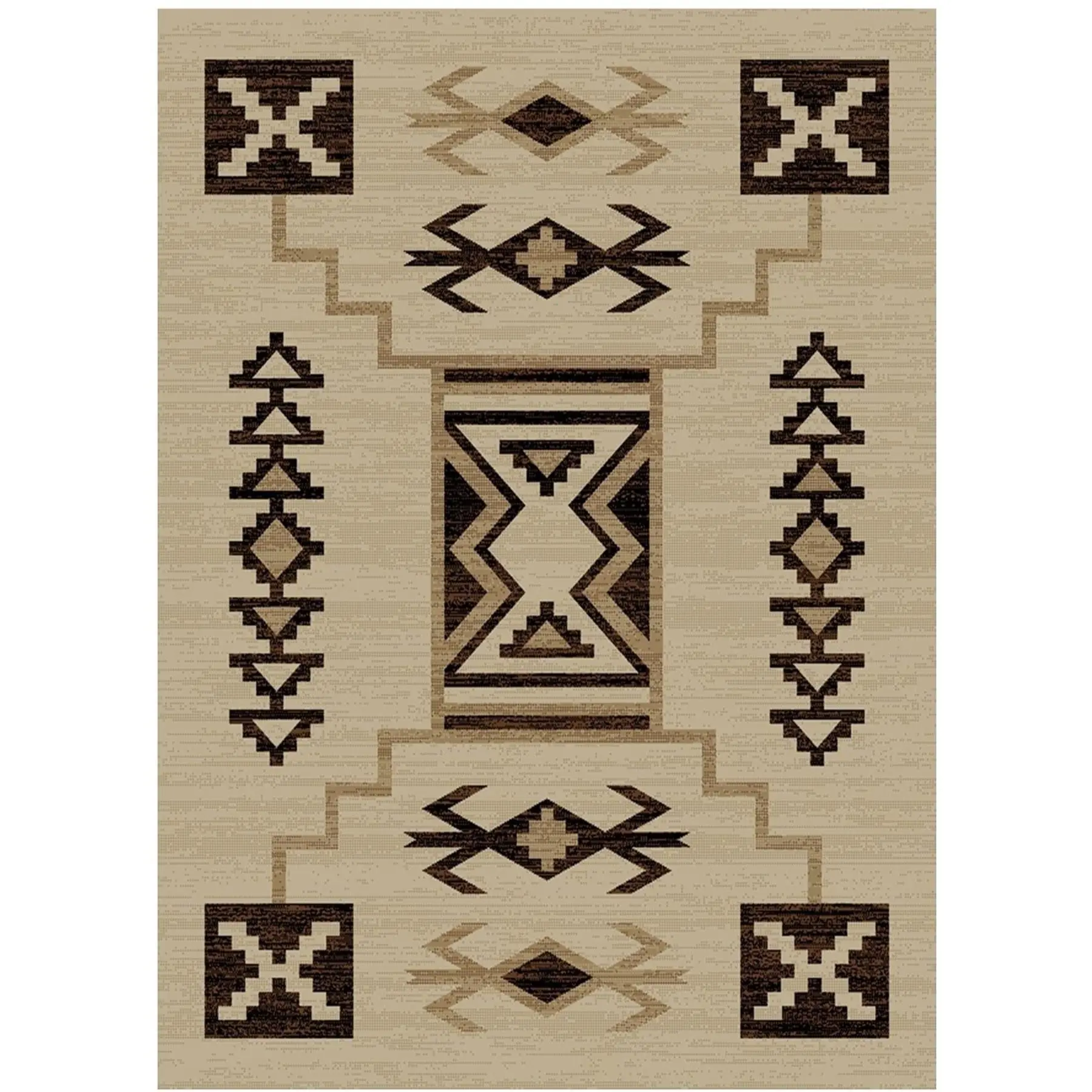 Living Room Rug Southwestern Aztec Printed Large Rectangular Carpet Non Slip for Coffee Table Sofa Floor Decor