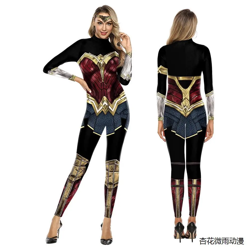 

Justice League Cosplay Woman with The Same Onesie Stage Performance Uniforms for Men and Women