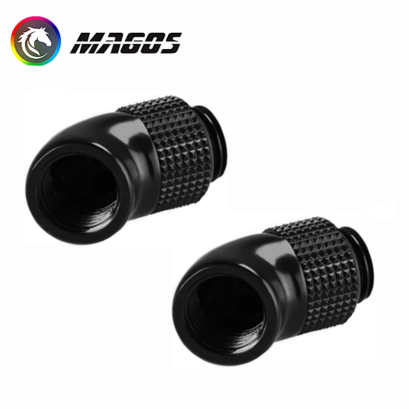 4Pcs /Lot G1/4''360 Rotatable Angled Adapter Fitting, 45 90 Degree Elbow Compression Connector  2 Colors