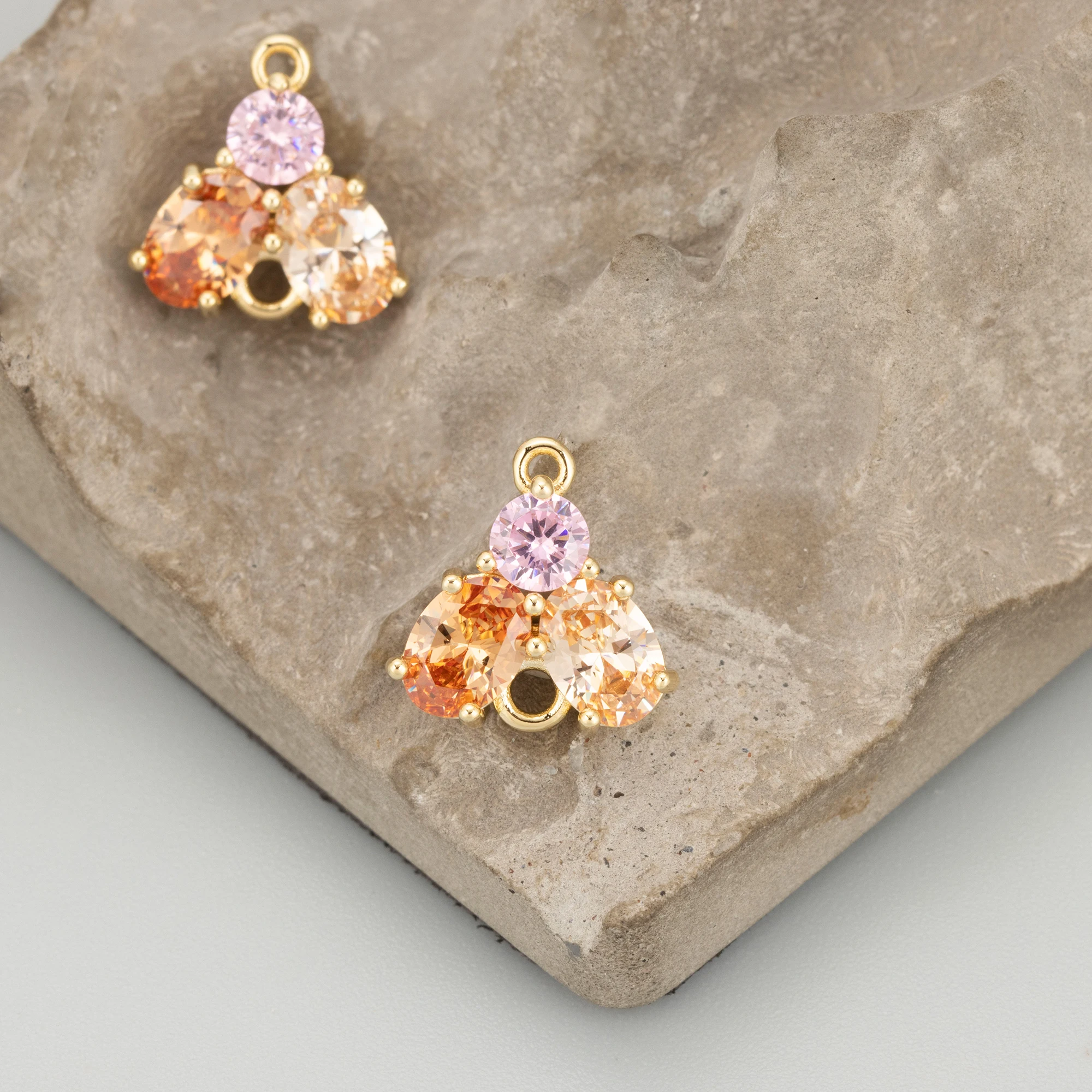 GUFEATHER, 2pcs/lot, MI43, Jewelry Accessories, 18K Gold Plated, Copper, Zircons, Charms, Jewelry Making Findings, DIY Pendants view 5