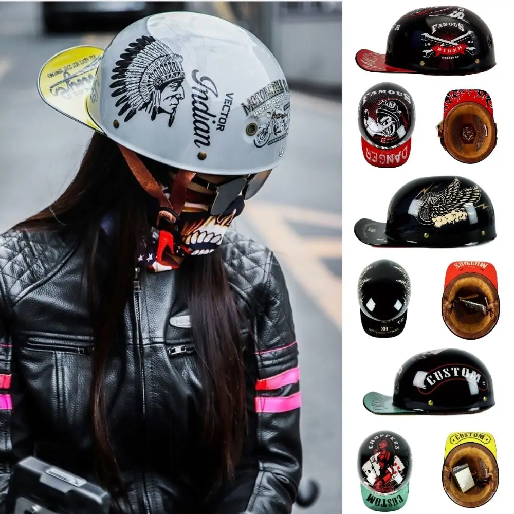 

Baseball Cap Motorcycle Helmet Half Covered Universal Men Moto Helmets Windproof Personalized Riding Cycling Helmet Four Seasons