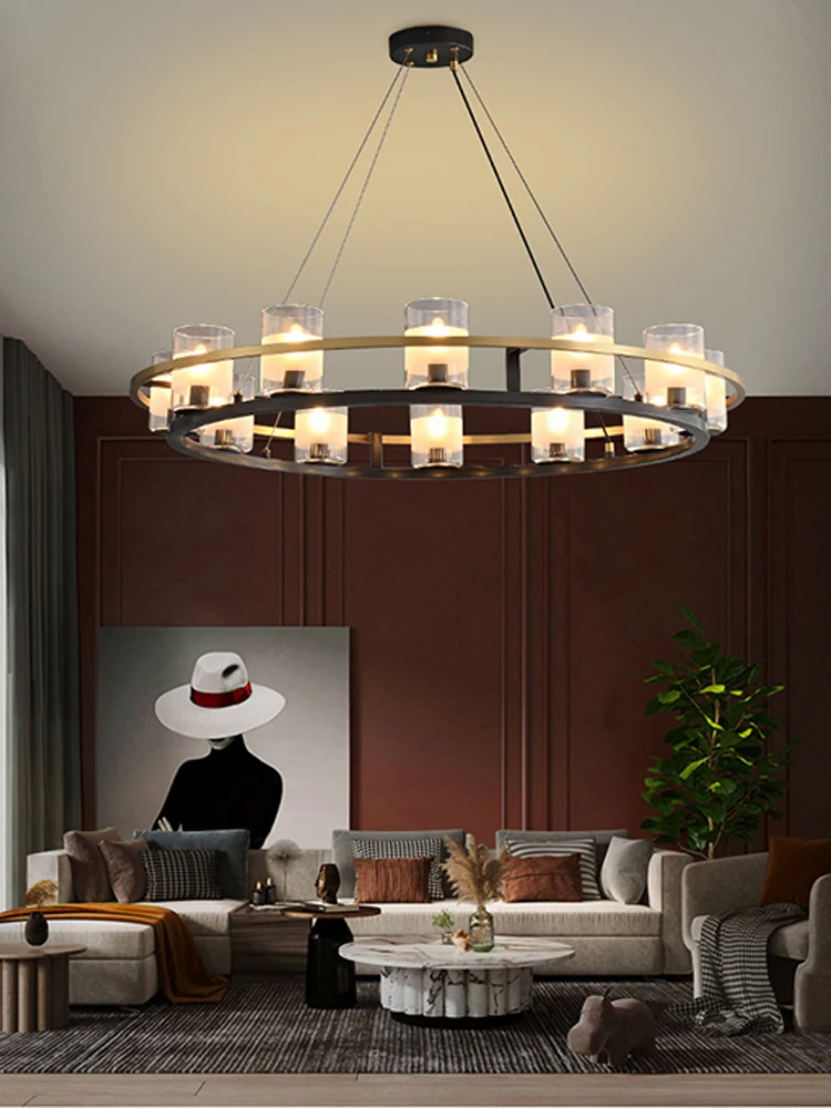 

Round All Copper LED Glass Pendant Light, Lustre Living Room, Dining Room Home Ceiling Lighting Decorative Ceiling Lights.