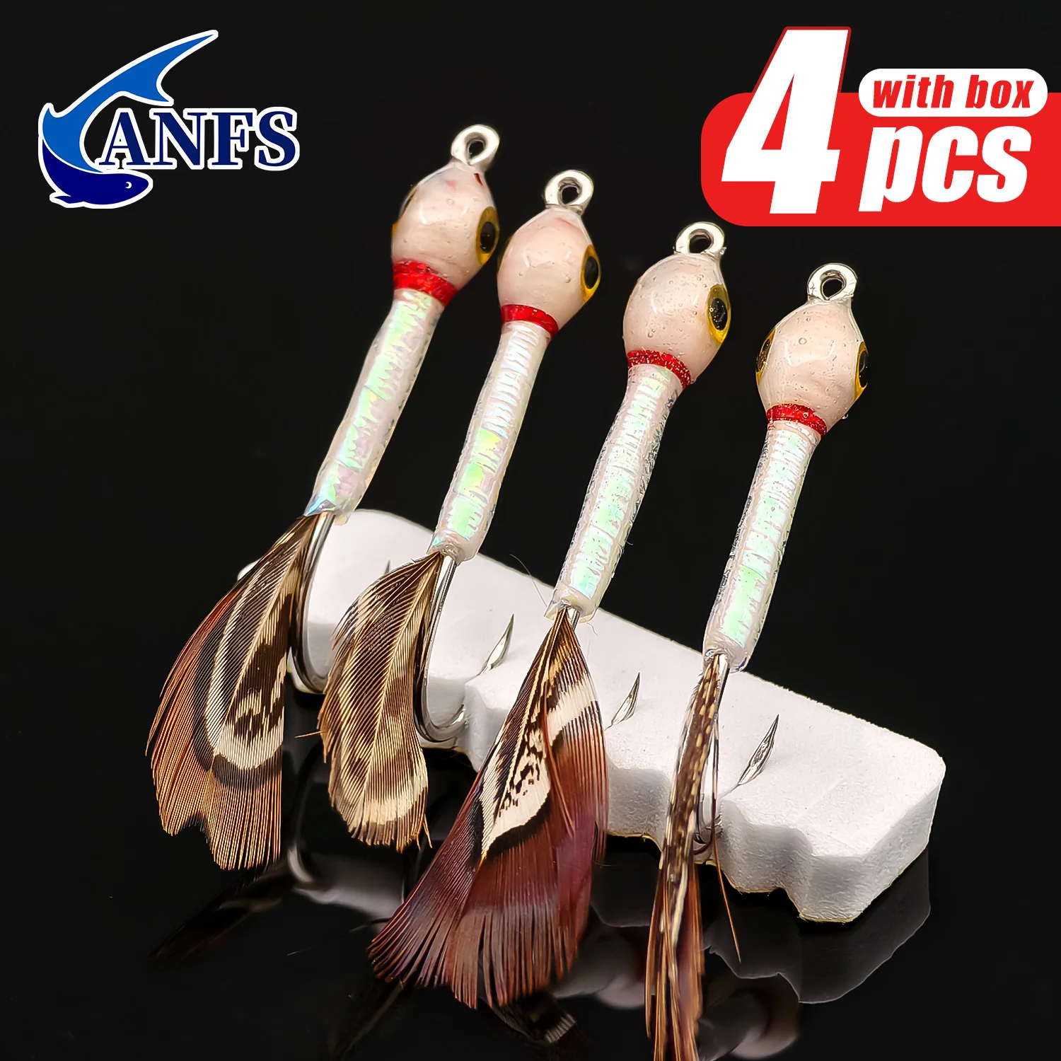 

ANFS, 4 упаковки, связанные вручную мушки для ловли нахлыстом - мушка для ловли окуня - нахлыстом - рыболовная мушка-анг Köder