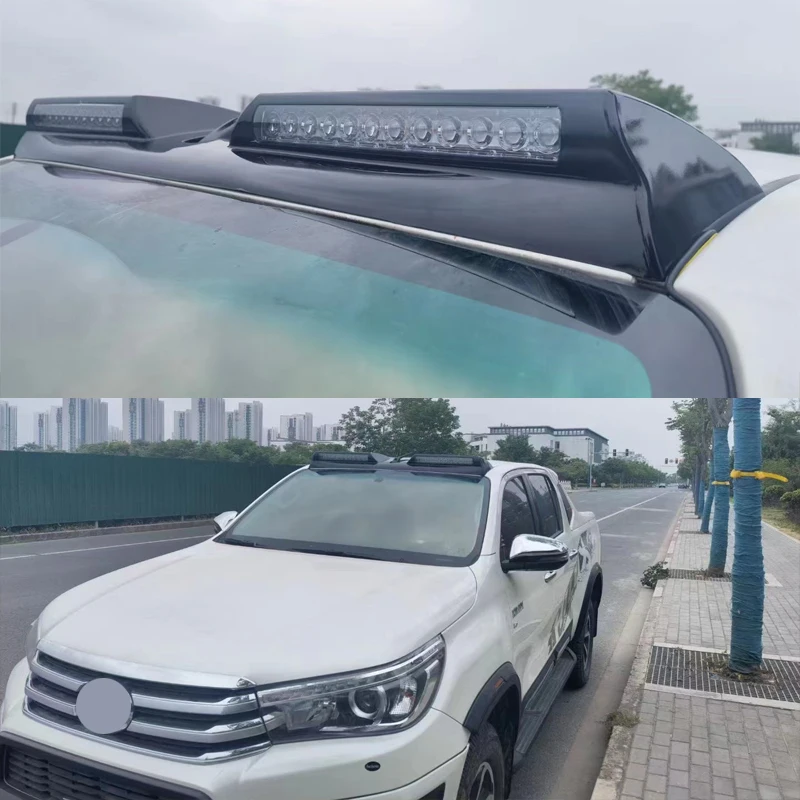 White Led Roof Light Pickup Car For Toyota Hilux Revo Rocco 2015 2016 2017 2018 2019 2020 2021 Black Roof Rack Rail Cover