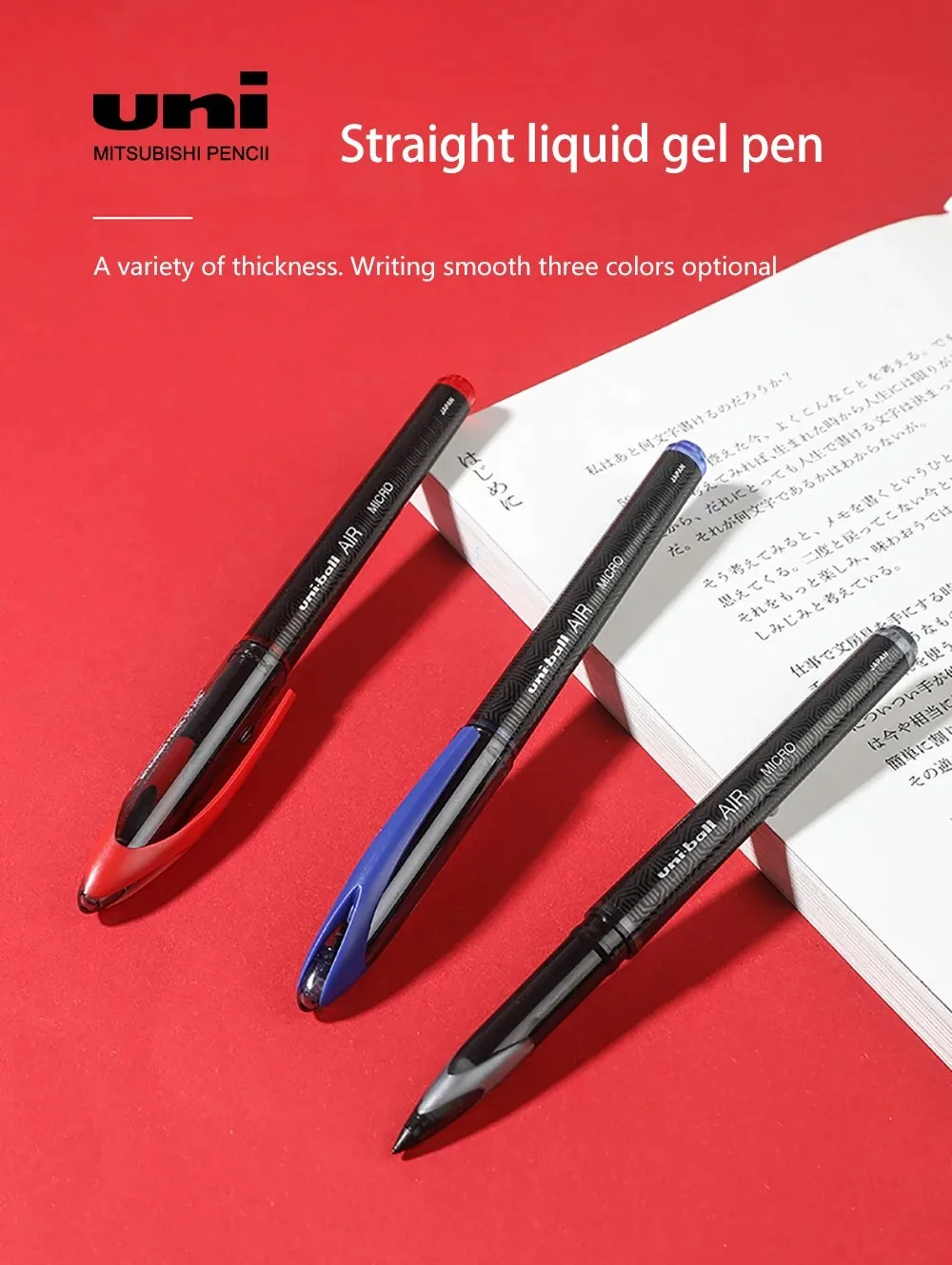 3/6 Stück Japan Uniball Gelstift AIR Straight Liquid Signature Pen UBA-188 Schwarz Technologie 0,5/0,7 mm Kostenloses Schreiben Schulbedarf – Detail 1
